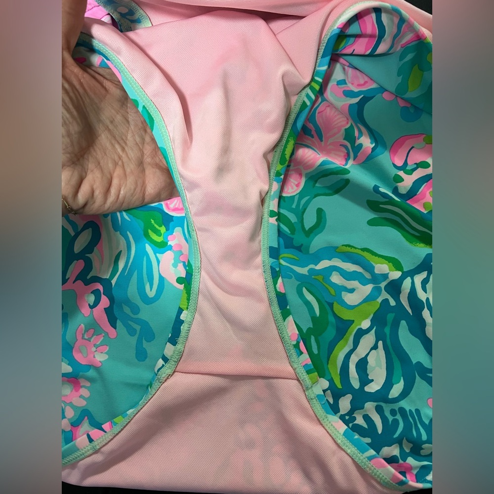 Lilly Pulitzer Jaspen Aqua La Vista Swimsuit size 14 - Picture 4 of 5